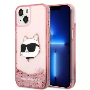   Karl Lagerfeld Liquid Glitter NFT Choupette Head iPhone 14 Plus 6,7" KLHCP14MLNCHCP, hátlap, tok, rózsaszín
