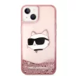 Karl Lagerfeld Liquid Glitter NFT Choupette Head iPhone 14 Plus 6,7" KLHCP14MLNCHCP, hátlap, tok, rózsaszín