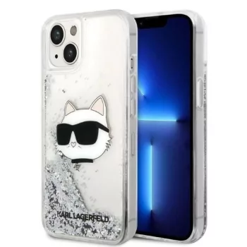   Karl Lagerfeld KLHCP14MLNCHCS Glitter Choupette Head iPhone 14 Plus/15 Plus 6,7", hátlap, tok, ezüst