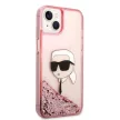 Karl Lagerfeld KLHCP14MLNKHCP Glitter Karl's Head iPhone 14 Plus/15 Plus 6,7" hátlap, tok, rózsaszín