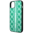Karl Lagerfeld KLHCP14MPGKLSKN Monogram Stripe iPhone 14 Plus/15 Plus 6,7" hátlap, tok, zöld