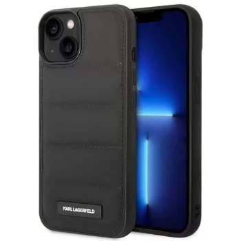   Karl Lagerfeld KLHCP14MPSQAK Puffy Elongated Logo iPhone 14 Plus/15 Plus 6,7" hátlap, tok, fekete
