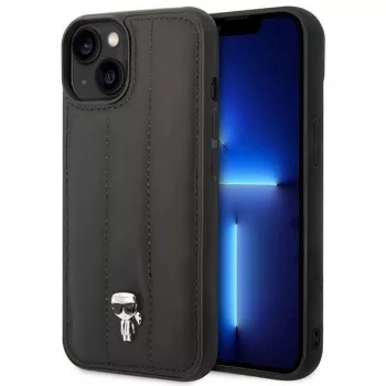   Karl Lagerfeld KLHCP14MPSQPK Puffy Ikonik Pin iPhone 14 Plus/15 Plus 6,7" tok, fekete