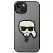 Karl Lagerfeld KLHCP14MSAPKHG Saffiano Karl's Head Patch iPhone 14 Plus/15 Plus 6,7", hátlap, tok, ezüst