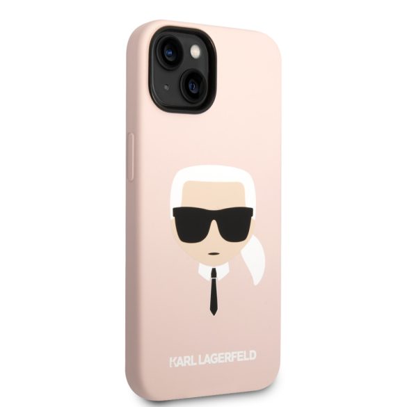 Karl Lagerfeld iPhone 14 Plus Silicone Karl's Head (KLHCP14MSLKHLP) hátlap, tok, rózsaszín