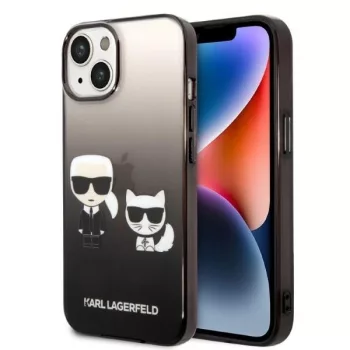   Karl Lagerfeld KLHCP14MTGKCK Gradient Ikonik Karl & Choupette iPhone 14 Plus/15 Plus 6,7" hátlap, tok, fekete