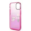 Karl Lagerfeld KLHCP14MTGKCP Gradient Ikonik Karl & Choupette iPhone 14 Plus/15 Plus 6,7" hátlap, tok, rózsaszín