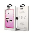 Karl Lagerfeld KLHCP14MTGKCP Gradient Ikonik Karl & Choupette iPhone 14 Plus/15 Plus 6,7" hátlap, tok, rózsaszín