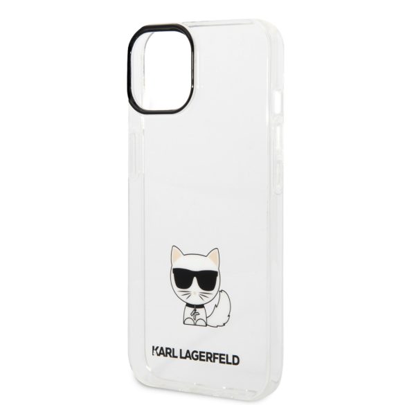 Karl Lagerfeld iPhone 14 Choupette Logo (KLHCP14SCTTR) hátlap, tok, átlátszó