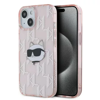   Karl Lagerfeld KLHCP14SHKLPCHP IML Choupette Head & Monogram iPhone 14 6.1" hátlap, tok, rózsaszín