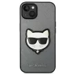Karl Lagerfeld KLHCP14SSAPCHG Saffiano Choupette Head Patch iPhone 14 6.1" hátlap, tok, ezüst