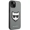 Karl Lagerfeld KLHCP14SSAPCHG Saffiano Choupette Head Patch iPhone 14 6.1" hátlap, tok, ezüst