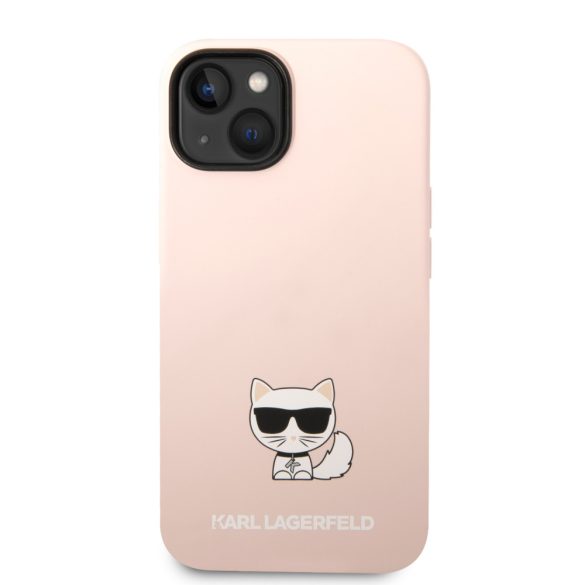 Karl Lagerfeld iPhone 14 Liquid Silicone Choupette (KLHCP14SSLCTPI) hátlap, tok, rózsaszín