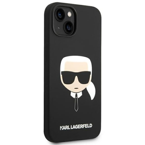 Karl Lagerfeld iPhone 14 Liquid Silicone Karl Head (KLHCP14SSLKHBK) hátlap, tok, fekete