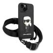 Karl Lagerfeld KLHCP14SSTKMK Monogram Ikonik Patch iPhone 14 6,1", hátlap, tok, fekete