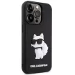 Karl Lagerfeld KLHCP14X3DRKHNK Rubber Choupette 3D iPhone 14 Pro Max 6.7", hátlap, tok, fekete