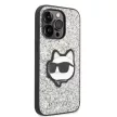 Karl Lagerfeld KLHCP14XG2CPS Glitter Choupette Patch iPhone 14 Pro Max 6.7", hátlap, tok, ezüst