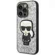 Karl Lagerfeld KLHCP14XGFKPG Glitter Flakes Ikonik iPhone 14 Pro Max 6.7" hátlap, tok, ezüst