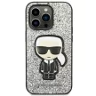 Karl Lagerfeld KLHCP14XGFKPG Glitter Flakes Ikonik iPhone 14 Pro Max 6.7" hátlap, tok, ezüst