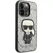 Karl Lagerfeld KLHCP14XGFKPG Glitter Flakes Ikonik iPhone 14 Pro Max 6.7" hátlap, tok, ezüst