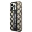 Karl Lagerfeld iPhone 14 Pro Max Monogram Vertical Stripe (KLHCP14XHKLSPCK) hátlap, tok, fekete
