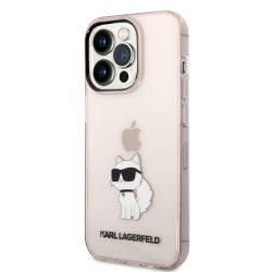   Karl Lagerfeld IML Choupette NFT Case iPhone 14 Pro Max (KLHCP14XHNCHTCP) hátlap, tok, átlátszó-rózsaszín