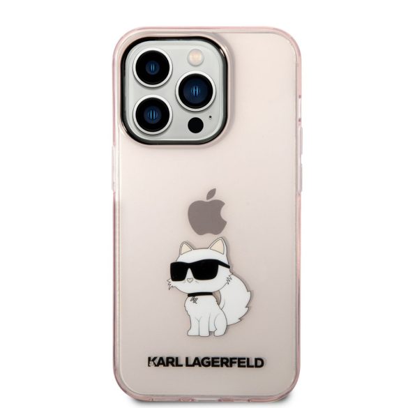 Karl Lagerfeld IML Choupette NFT Case iPhone 14 Pro Max (KLHCP14XHNCHTCP) hátlap, tok, átlátszó-rózsaszín