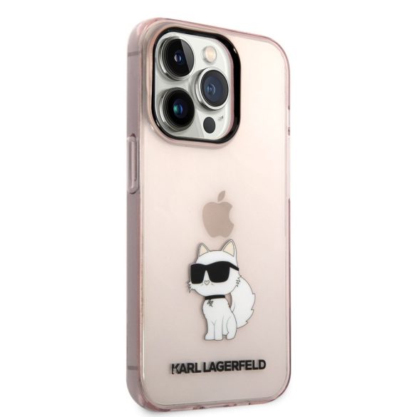Karl Lagerfeld IML Choupette NFT Case iPhone 14 Pro Max (KLHCP14XHNCHTCP) hátlap, tok, átlátszó-rózsaszín