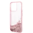 Karl Lagerfeld iPhone 14 Pro Max Liquid Glitter Big KL (KLHCP14XLBKLCP) hátlap, tok, rózsaszín