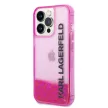 Karl Lagerfeld iPhone 14 Pro Max Liquid Glitter Elong (KLHCP14XLCKVF) hátlap, tok, rózsaszín