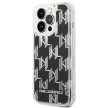 Karl Lagerfeld KLHCP14XLMNMK Liquid Glitter Monogram iPhone 14 Pro Max 6.7 " hátlap, tok, fekete