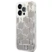 Karl Lagerfeld KLHCP14XLMNMS Liquid Glitter Monogram iPhone 14 Pro Max 6.7" hátlap, tok, ezüst