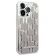 Karl Lagerfeld KLHCP14XLMNMS Liquid Glitter Monogram iPhone 14 Pro Max 6.7" hátlap, tok, ezüst