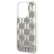 Karl Lagerfeld KLHCP14XLMNMS Liquid Glitter Monogram iPhone 14 Pro Max 6.7" hátlap, tok, ezüst