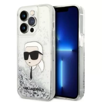   Karl Lagerfeld Liquid Glitter NFT Karl's Head iPhone 14 Pro Max 6,7" KLHCP14XLNKHCH, ezüst