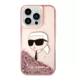 Karl Lagerfeld Liquid Glitter NFT Karl's Head iPhone 14 Pro Max 6,7" KLHCP14XLNKHHCP tok, rózsaszín