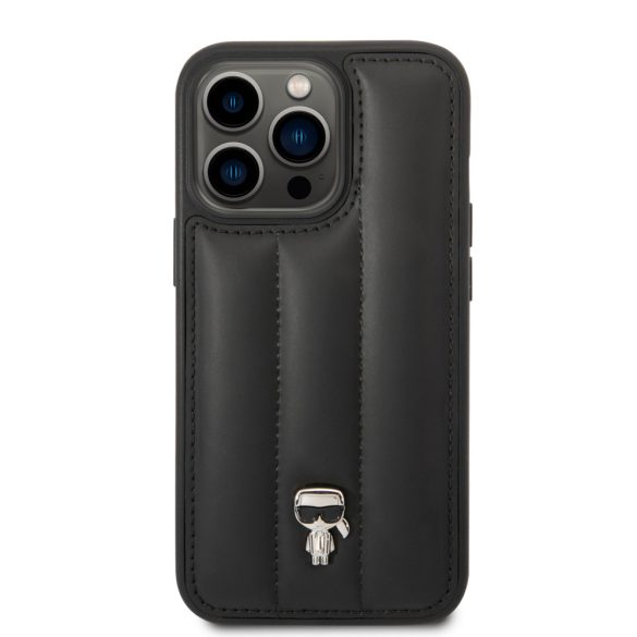 Karl Lagerfeld iPhone 14 Pro Max Puffy Ikonik Logo (KLHCP14XPSQPK) hátlap, tok, fekete