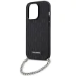 Karl Lagerfeld KLHCP14XSACKLKLHPK Saffiano Monogram Chain iPhone 14 Pro Max 6.7", hátlap, tok, fekete