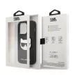 Karl Lagerfeld Saffiano Choupette Head Patch iPhone 14 Pro Max 6,7" KLHCP14XSAPCHK tok, fekete