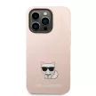 Karl Lagerfeld iPhone 14 Pro Max Liquid Silicone Choupette (KLHCP14XSLCTPI) hátlap, tok, rózsaszín