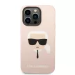 Karl Lagerfeld iPhone 14 Pro Max Silicone Karl's Head (KLHCP14XSLKHLP) hátlap, tok, rózsaszín