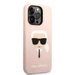 Karl Lagerfeld iPhone 14 Pro Max Silicone Karl's Head (KLHCP14XSLKHLP) hátlap, tok, rózsaszín