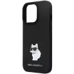 Karl Lagerfeld KLHCP14XSMHCNPK Silicone C Metal Pin iPhone 14 Pro Max 6.7" tok, fekete