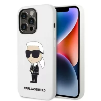   Karl Lagerfeld Silicone Ikonik iPhone 14 Pro Max 6,7" KLHCP14XSNIKBCH tok, fehér