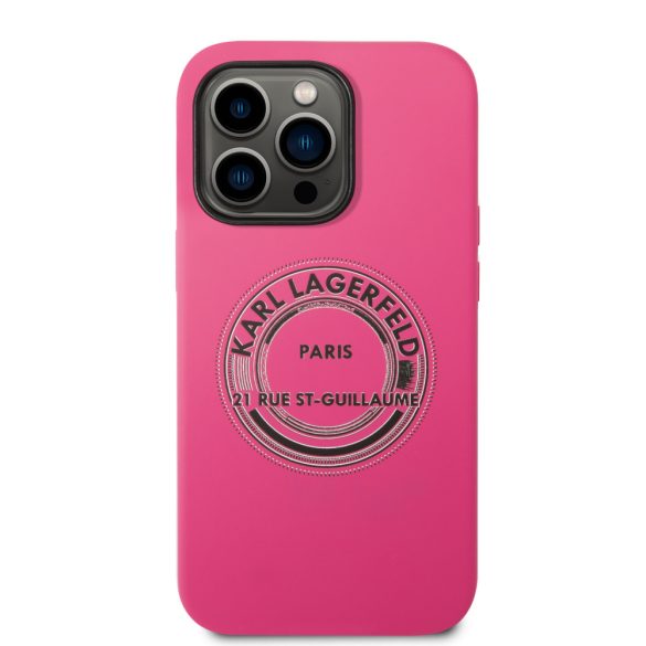 Karl Lagerfeld iPhone 14 Pro Max Silicone RSG (KLHCP14XSRSGRCF) hátlap, tok, rózsaszín