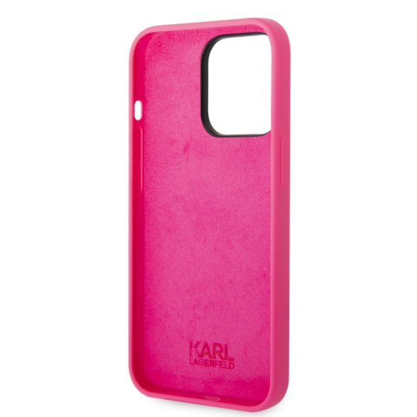 Karl Lagerfeld iPhone 14 Pro Max Silicone RSG (KLHCP14XSRSGRCF) hátlap, tok, rózsaszín