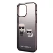 Karl Lagerfeld iPhone 14 Pro Max Gradient Karl and Choupette (KLHCP14XTGKCK) hátlap, tok, fekete