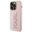 Karl Lagerfeld iPhone 15 Pro 3D Rubber Glitter Logo (KLHCP15L3DMBKCP) hátlap, tok, rózsaszín