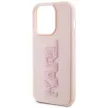Karl Lagerfeld iPhone 15 Pro 3D Rubber Glitter Logo (KLHCP15L3DMBKCP) hátlap, tok, rózsaszín
