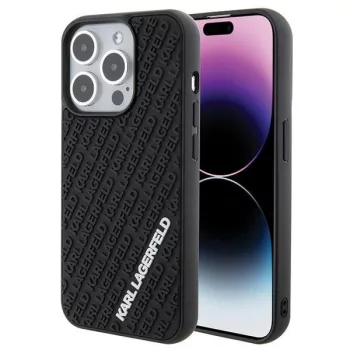   Karl Lagerfeld iPhone 15 Pro 3D Rubber Multi Logo (KLHCP15L3DMKRLK) hátlap, tok, fekete